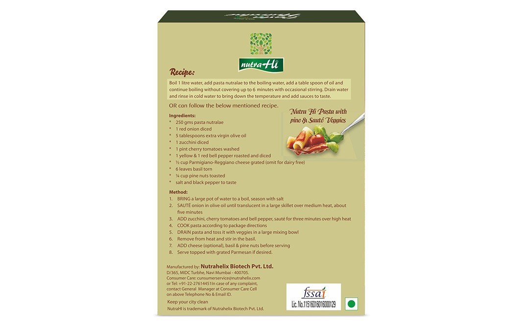 Nutra Hi Rice Pasta    Box  250 grams